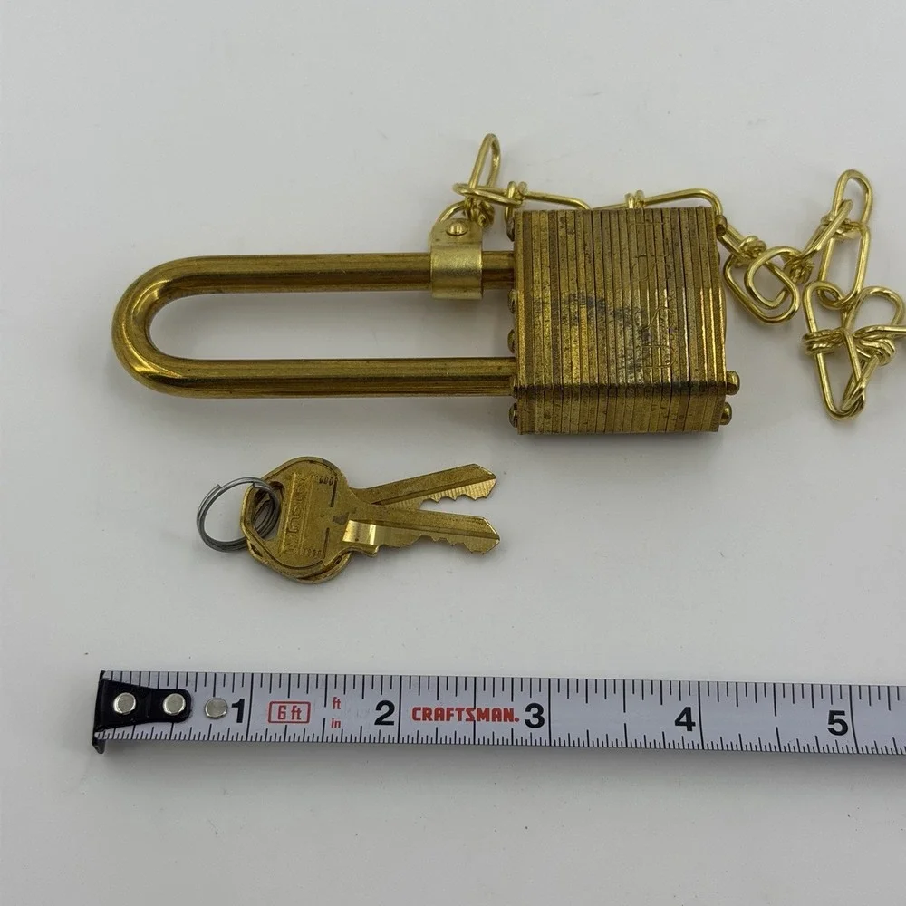 Master Lock Gold Commercial Model Military Safety Padlock w/ 2 Keys Lot Of 5